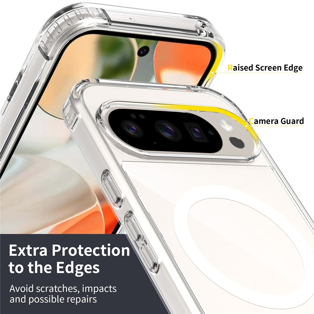 Akril zselés tok fix hátlappal és MagSafe funkcióval a Google Pixel 10 Pro/Pixel 10 készülékre - átlátszó