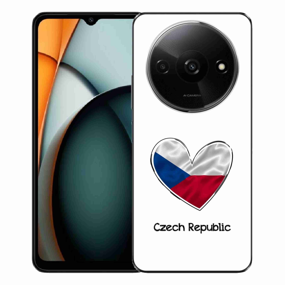 Gél borító mmCase a Xiaomi Redmi A3-hoz - szív zászló fehér háttérrel