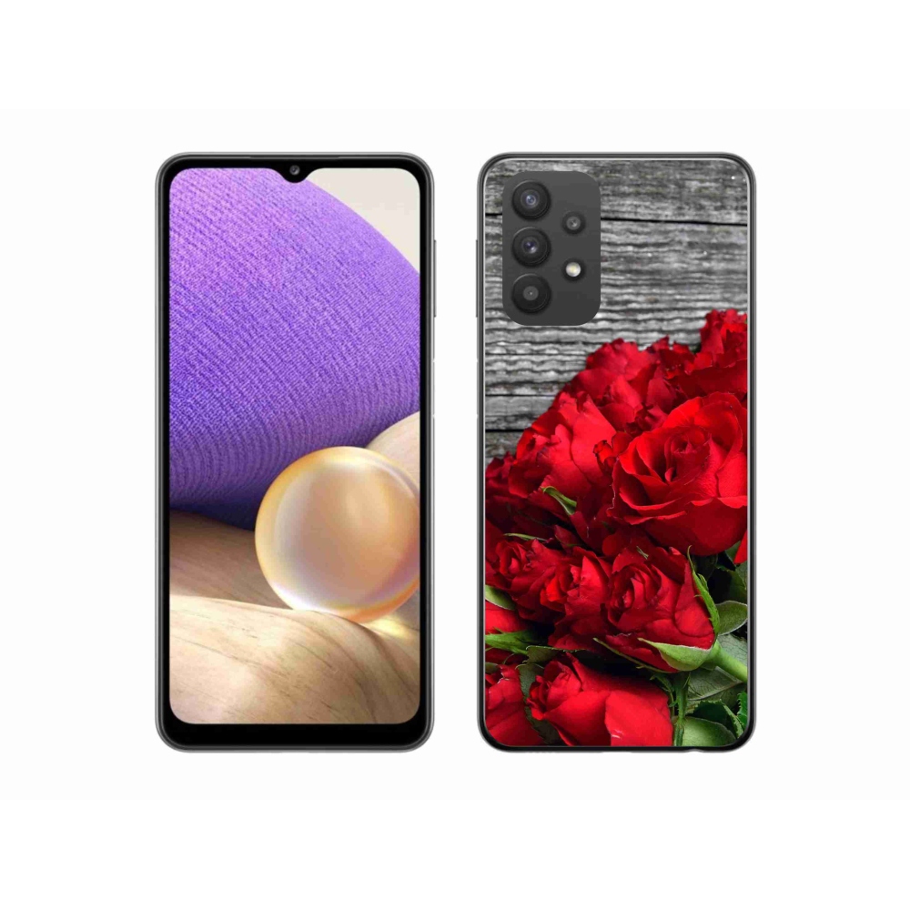 Gél védőhuzat mmCase Samsung Galaxy A32 5G - piros rózsa