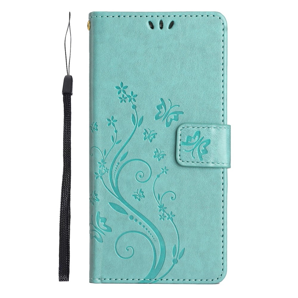 Virágok könyv tok Xiaomi Redmi 14C/Poco C75-hez - teal színű