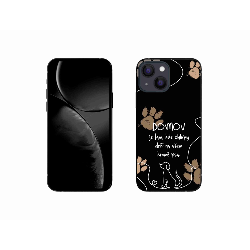 Gél borítás mmCase iPhone 13 mini 5.4 - kutya motívum fekete háttérrel