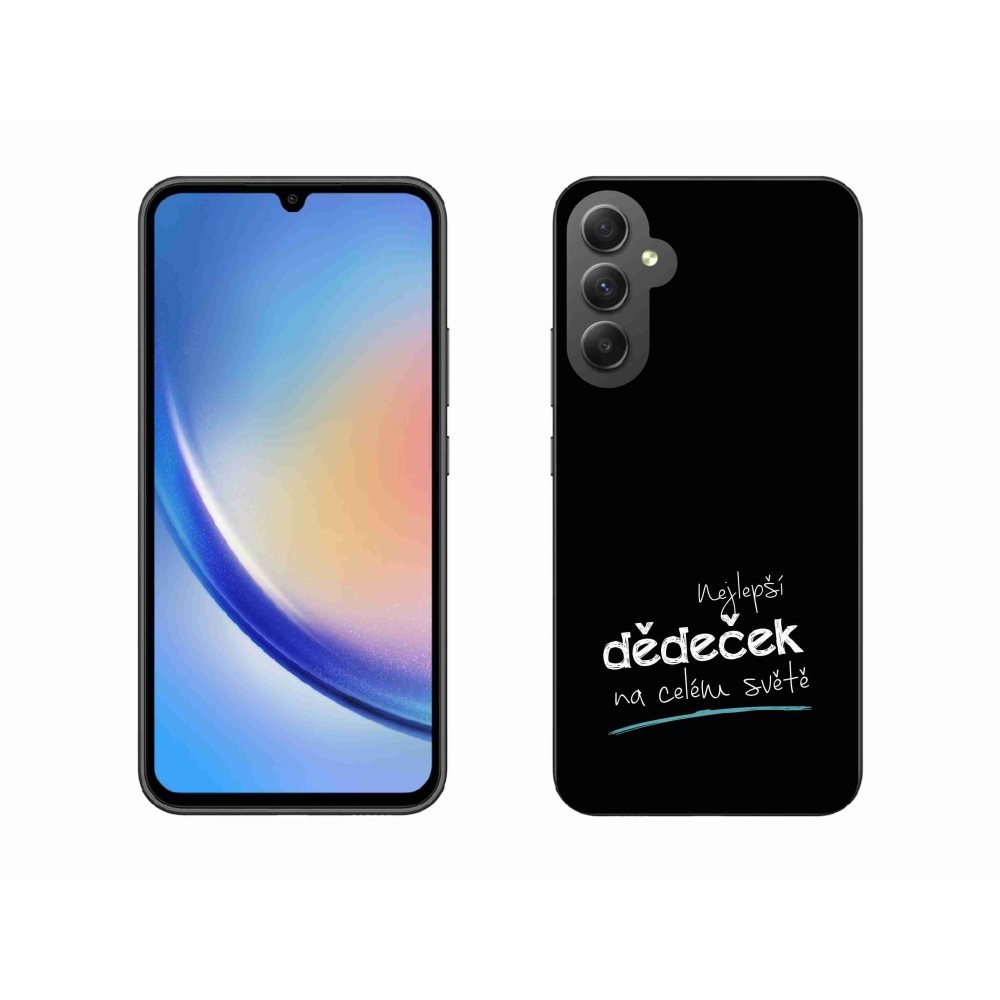 Gél borító mmCase Samsung Galaxy A34 5G - a legjobb nagypapa 3 fekete háttérrel