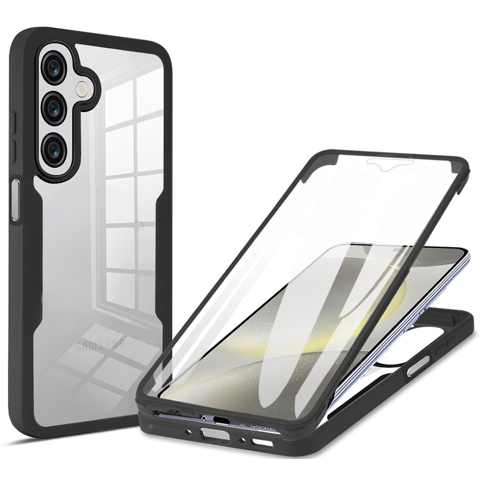 Akril zselés tok a Samsung Galaxy A26 5G képernyővédő keretével - fekete
