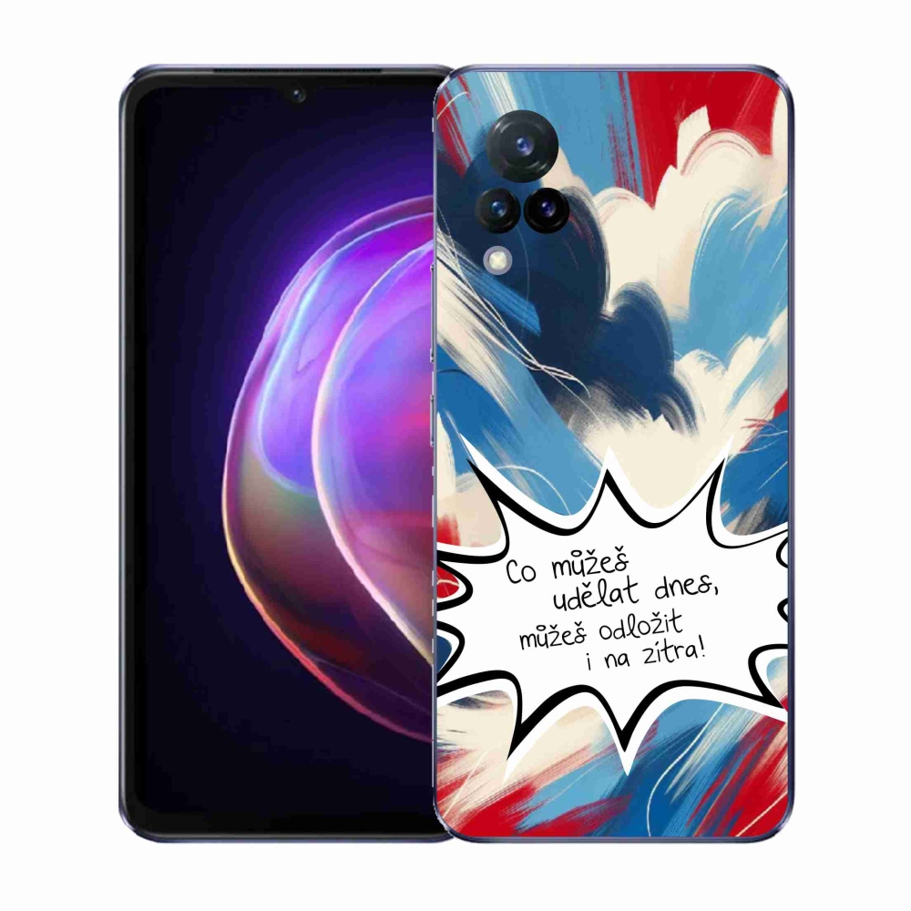 Gél borító mmCase a Vivo V21 4G/5G készülékhez - vicces szöveg 9 fehér háttér