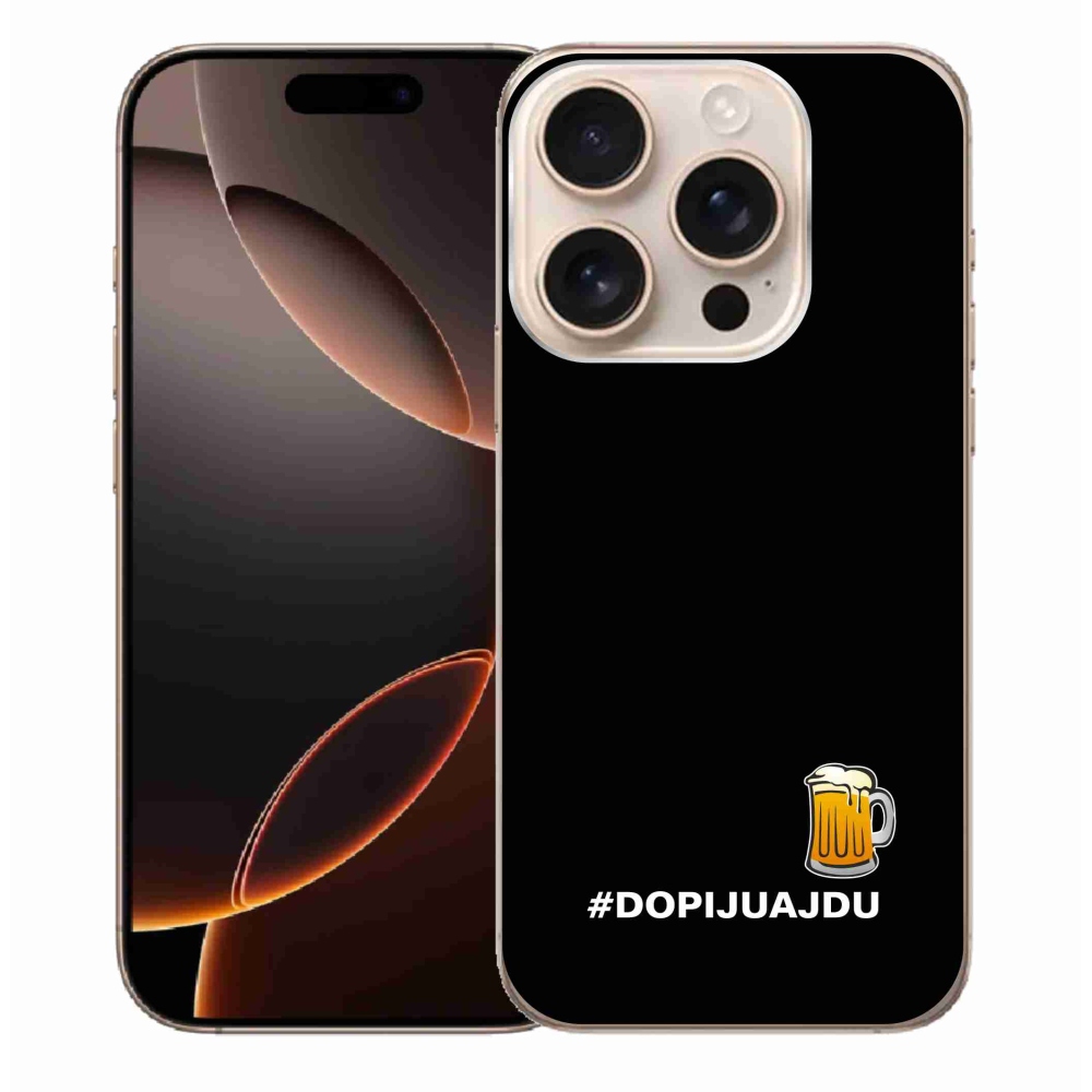 Gél borítás mmCase iPhone 16 Pro Max készülékhez - sör motívum 1 fekete háttér