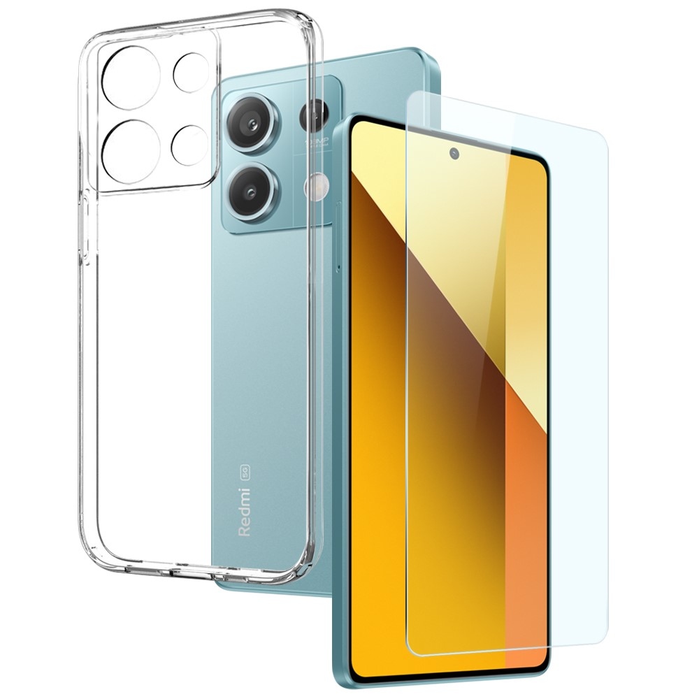 NORTHJO átlátszó zselés tok + edzett üveg Xiaomi Redmi Note 13 5G - átlátszó