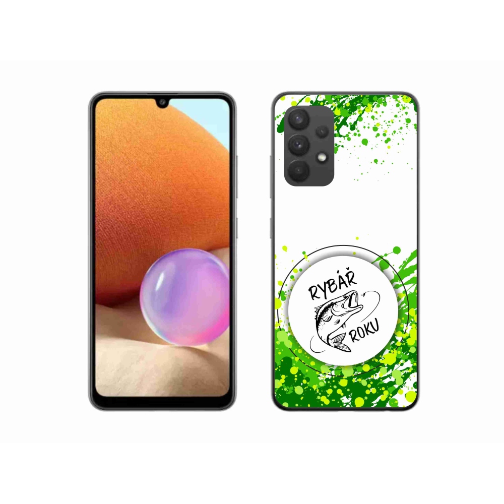 Gél borító mmCase Samsung Galaxy A32 4G - az év horgásza fehér háttérrel