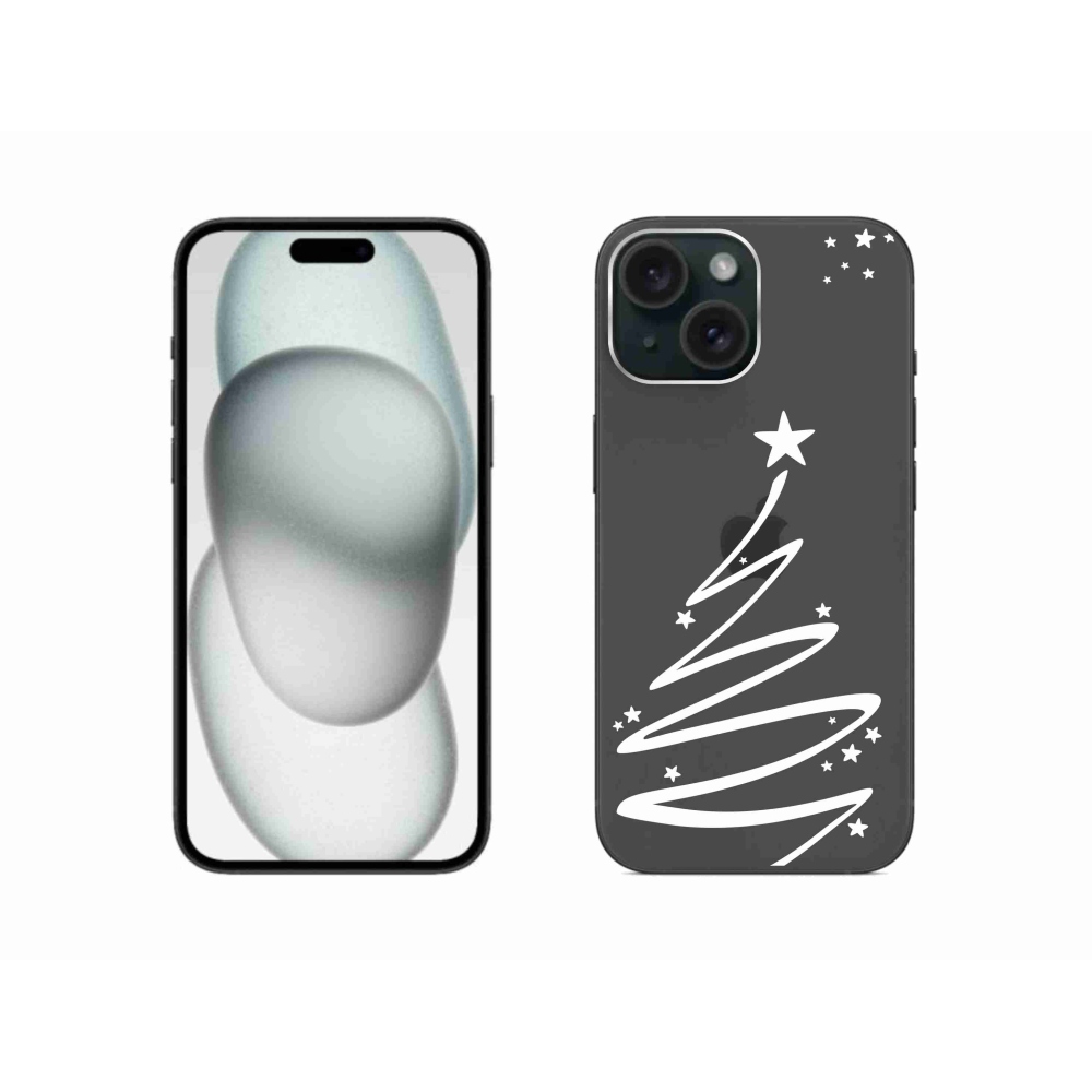 Gél borítás mmCase iPhone 15 készülékhez - fehér fa átlátszó háttéren