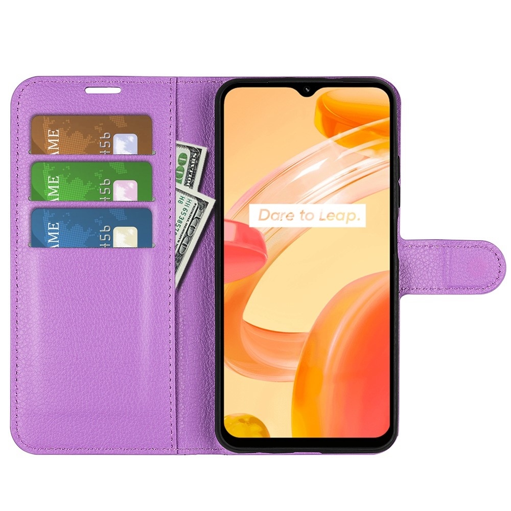 Litchi könyvtáska a Realme C30 készülékhez - lila