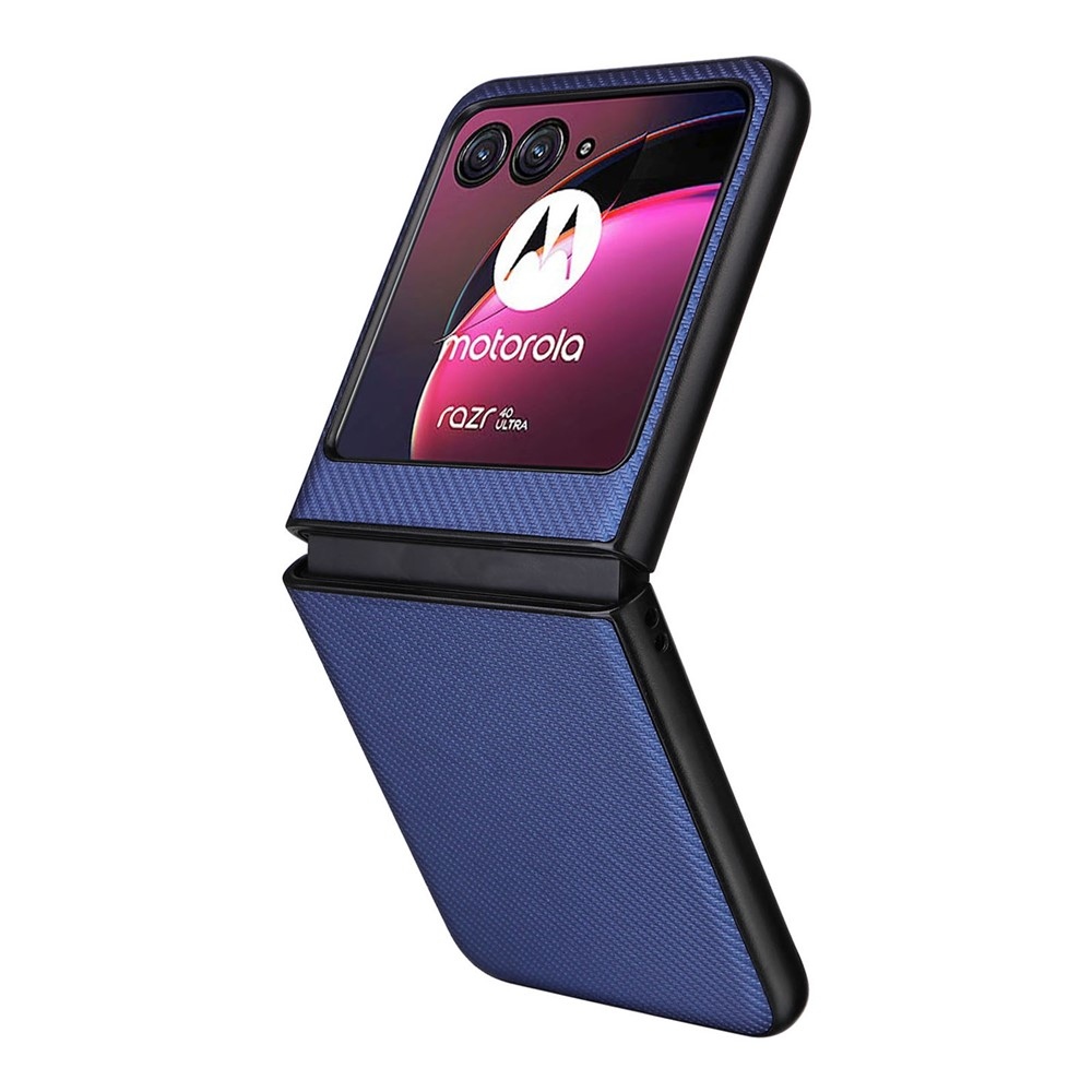 Textúrás műanyag borítás műbőrrel a Motorola Razr 40 Ultra 5G készülékre - kék