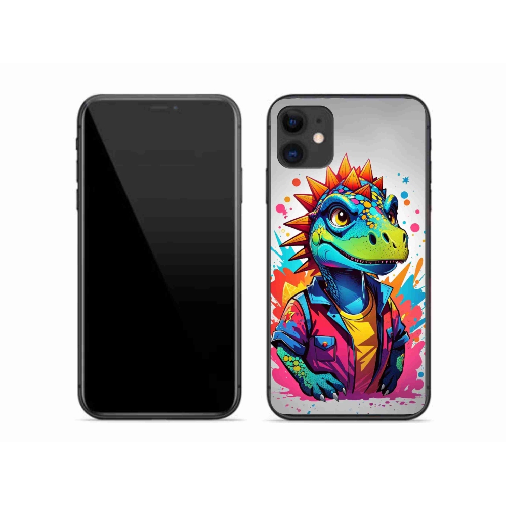 Zselés borítás mmCase iPhone 11 készülékhez - színes dinoszaurusz