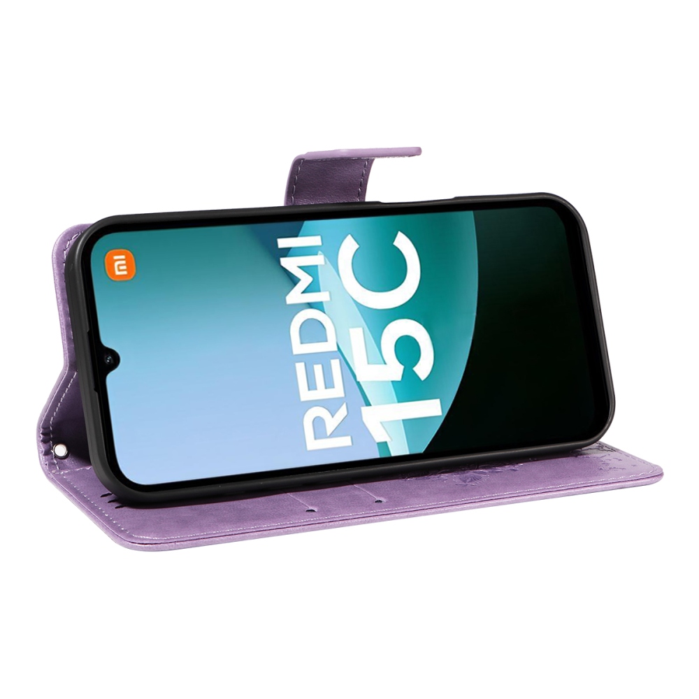 Fák könyve tok Xiaomi Redmi 15C 4G/5G (173mm) - világos lila
