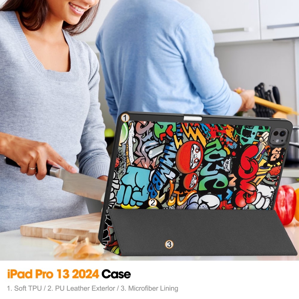 Patte záró tok iPad Pro 13 (2024) - graffiti