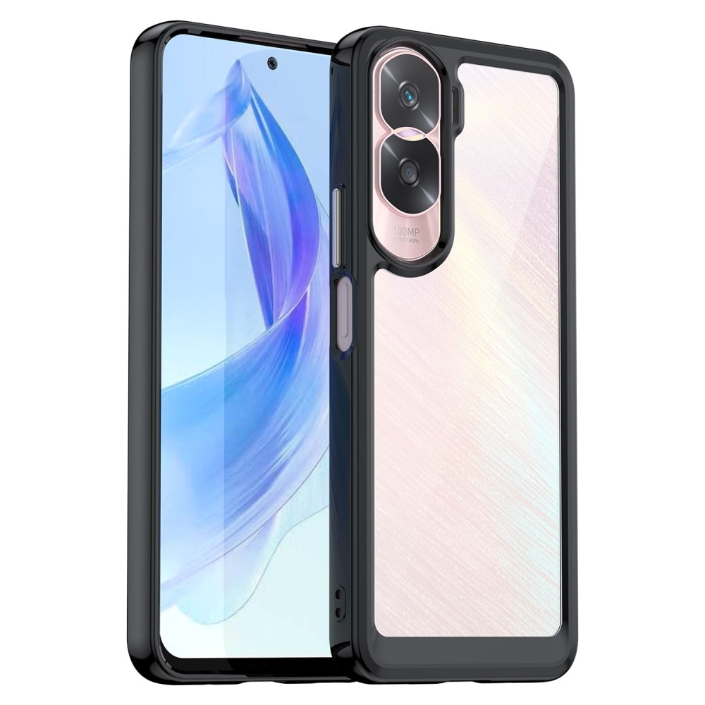 Gél tok fix hátlappal a Honor 90 Lite-hoz - fekete
