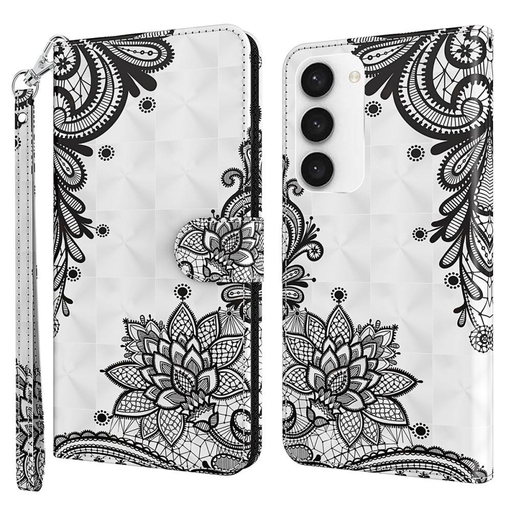 Nyomtatott könyv tok Samsung Galaxy S24 készülékhez - csipke virág