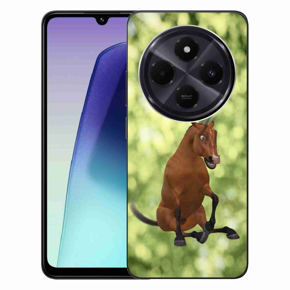 Gél borító mmCase a Xiaomi Redmi 14C/Poco C75-hez - barna rajzfilm ló 1