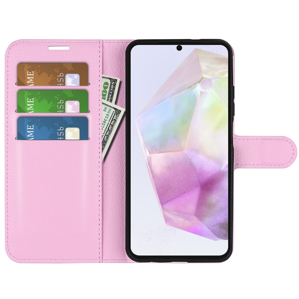 Litchi könyv tok Samsung Galaxy A36 5G - rózsaszínű