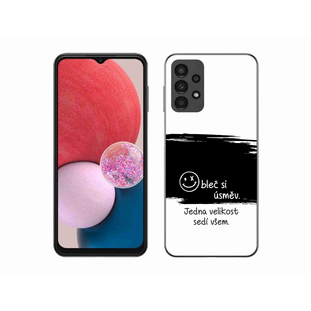 Gél borító mmCase Samsung Galaxy A13 4G - vicces szöveg 8 fekete és fehér háttérrel
