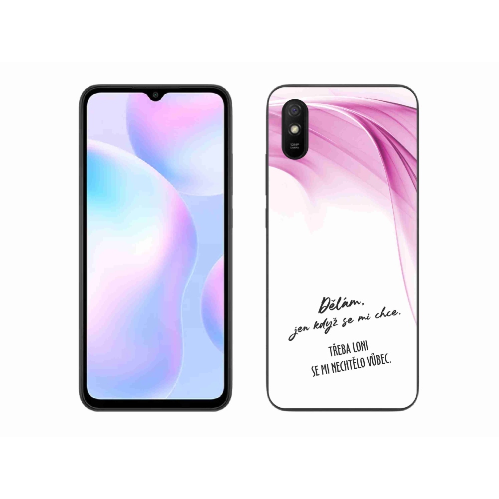 Gél borító mmCase a Xiaomi Redmi 9A számára - vicces szöveg 12 fehér háttérrel