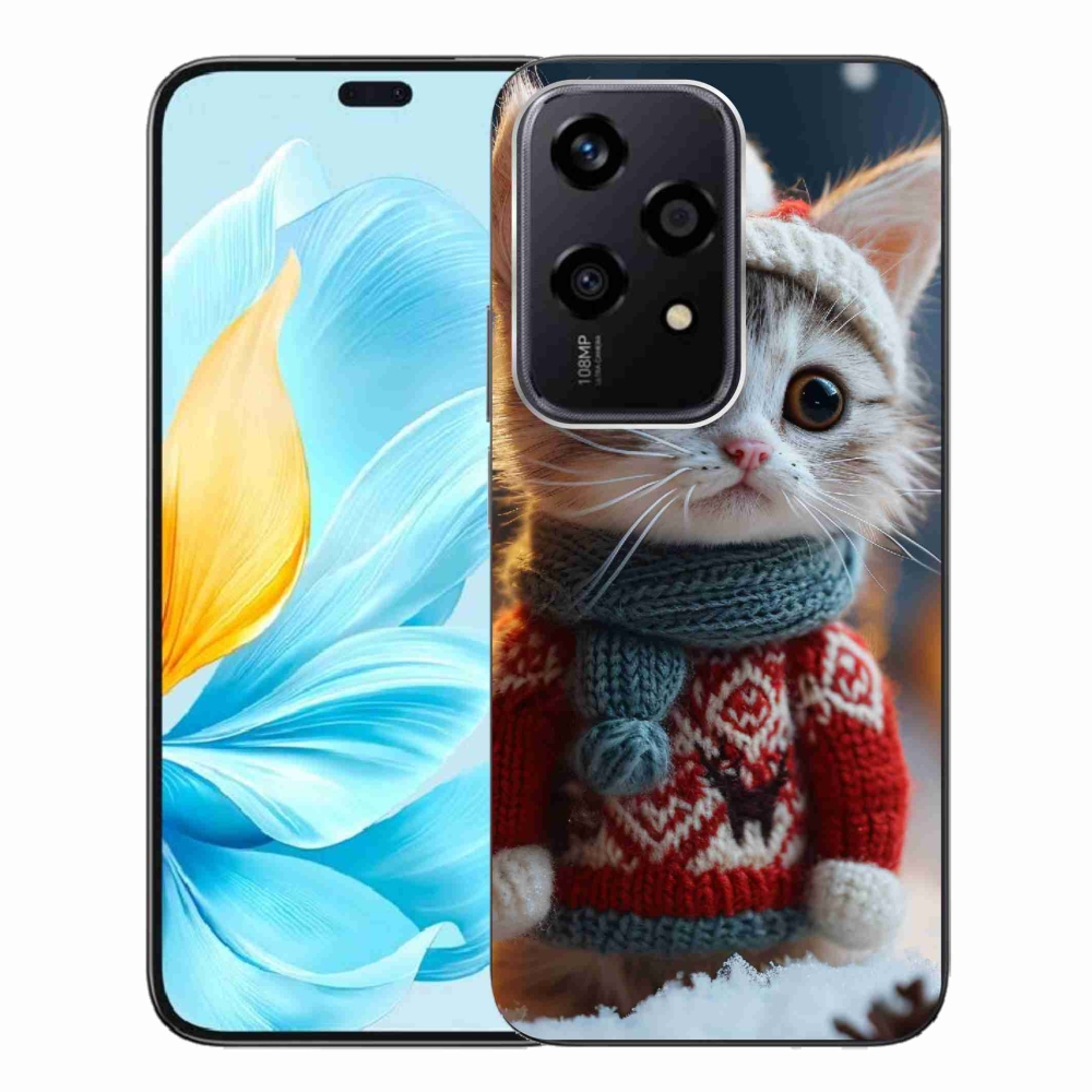 Zselés borítás mmCase a Honor 200 Lite 5G számára - cica pulóverben
