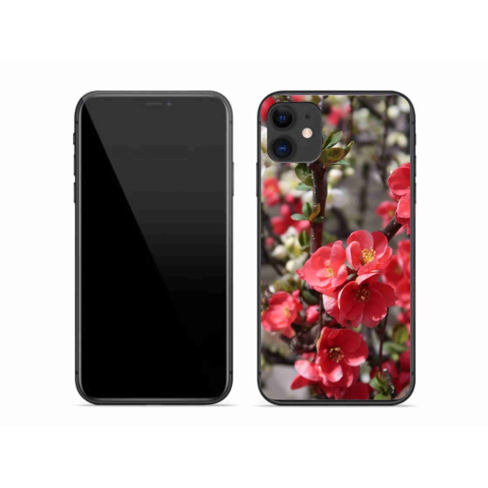 Gél borítás mmCase iPhone 11 készülékhez - piros virágok