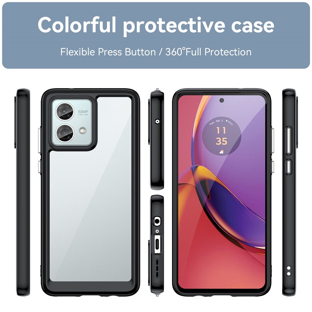 Gél tok kemény hátlappal a Motorola Moto G84 5G készülékhez - fekete
