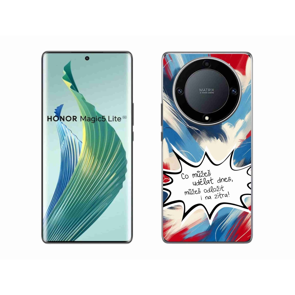 Gél borító mmCase a Honor Magic 5 Lite 5G készülékhez - vicces szöveg 9 fehér háttér
