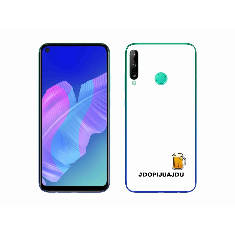 Gél borítás mmCase a Huawei P40 Lite E - sör motívum 1 fehér háttérrel