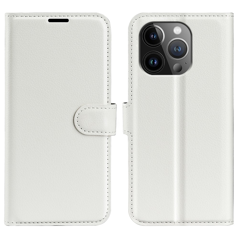 Litchi könyv tok iPhone 15 Pro Max készülékhez - fehér