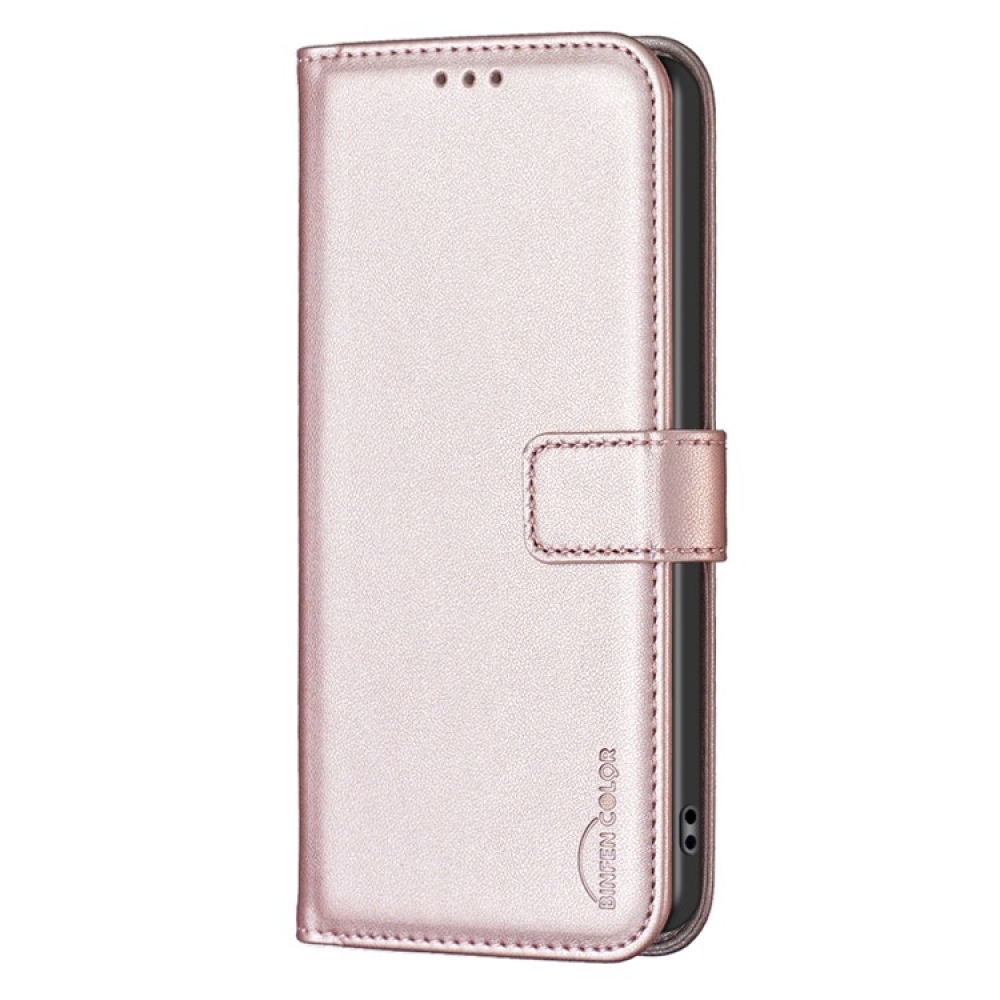 BNF könyv tok a Xiaomi Poco F7 5G-hez - rózsa arany