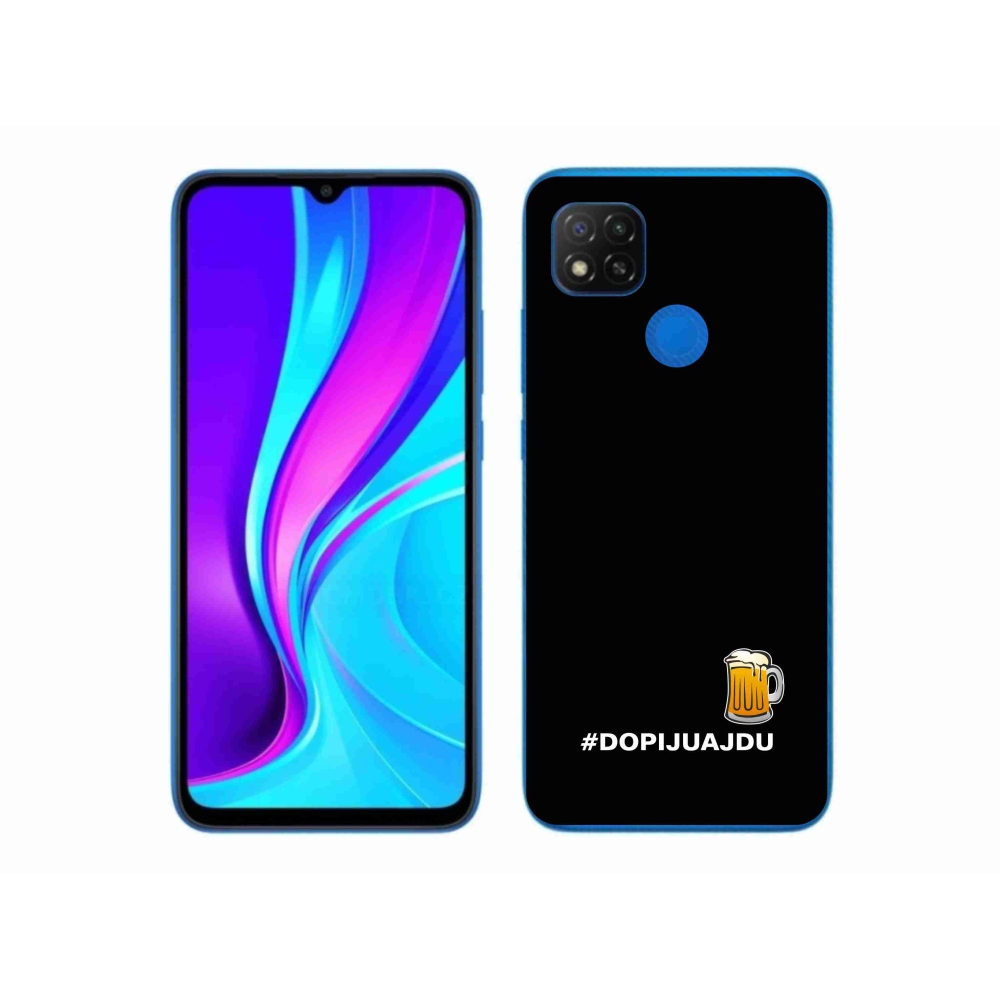 Gél borító mmCase a Xiaomi Redmi 9C - sör motívum 1 fekete háttérrel
