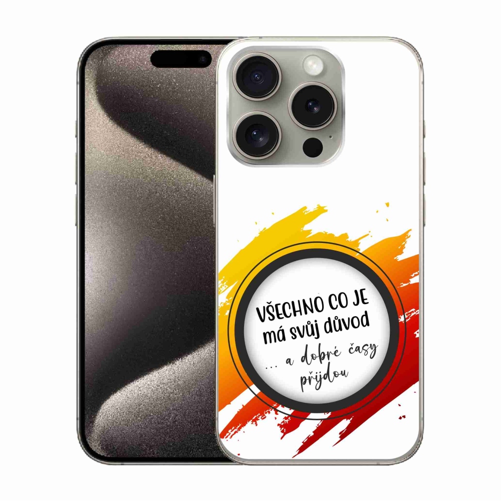 Zselés borítás mmCase iPhone 15 Pro készülékhez - idézet 3 fehér háttér
