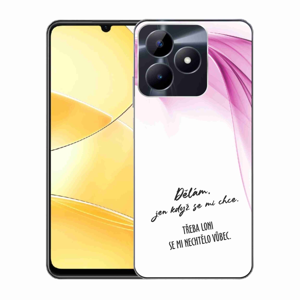Zselés borító mmCase a Realme C51/C53 készülékhez - vicces szöveg 12 fehér háttér