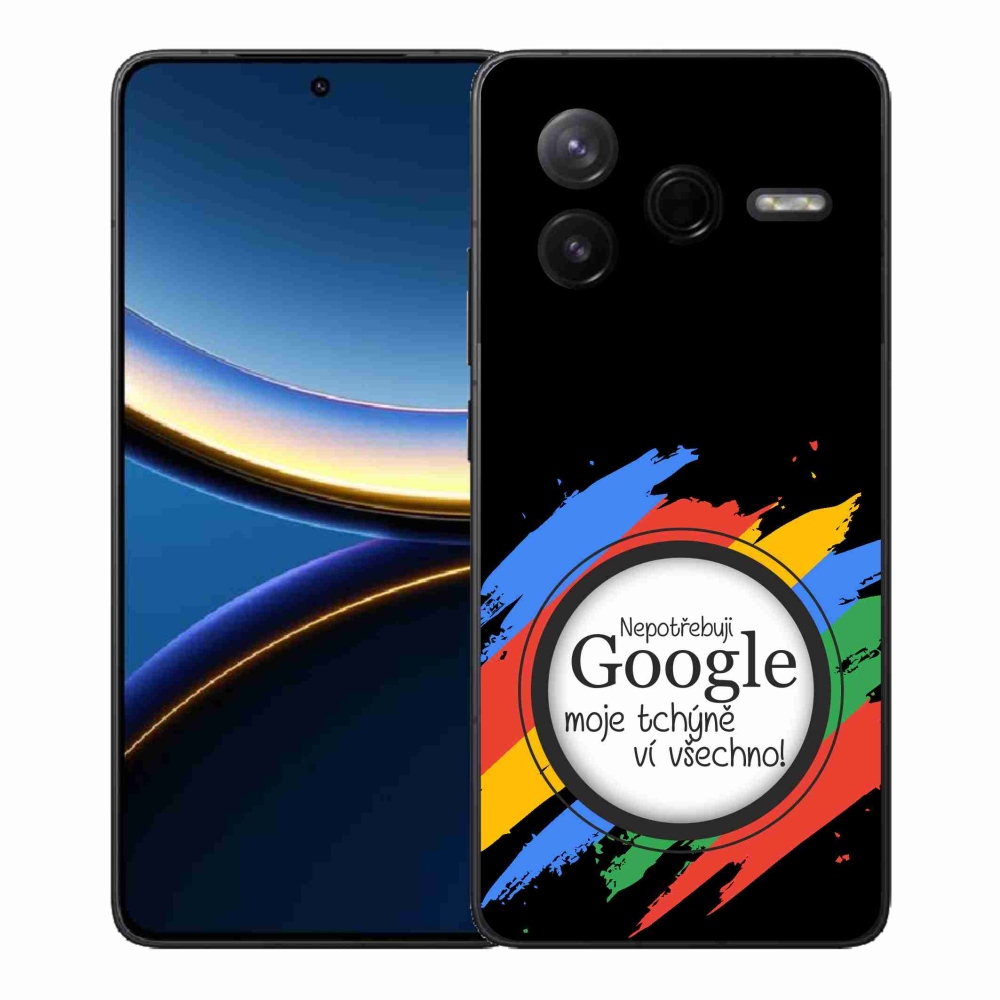 Gél borítás mmCase a Xiaomi Poco F7 Pro - anyós mindent tud fekete háttérrel