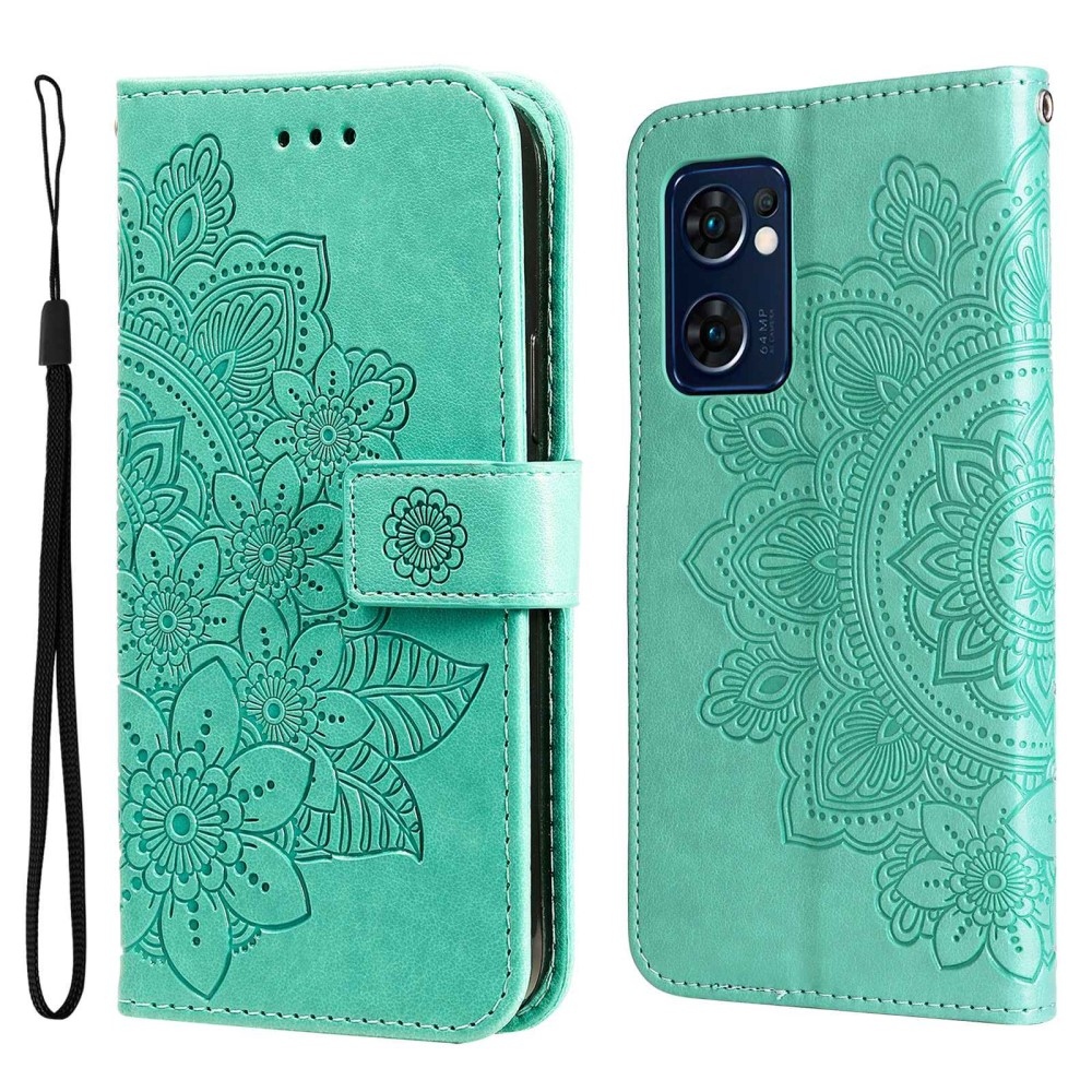 Mandala könyv tok az Oppo Find X5 Lite készülékhez - teal színű