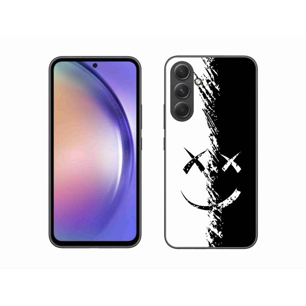 Gél védőhuzat mmCase Samsung Galaxy A54 5G - fekete-fehér mosolygóhoz
