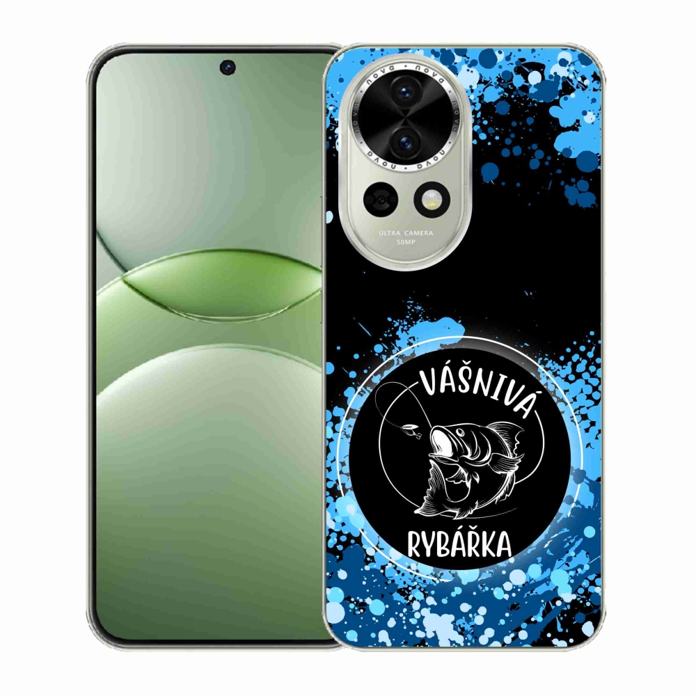 Gél borító mmCase a Huawei Nova 13 5G számára - szenvedélyes halásznő fekete háttérrel