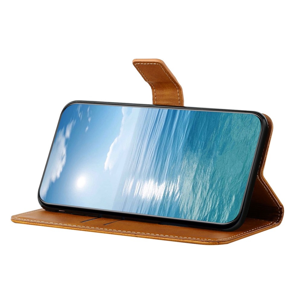 Vonalas könyv tok Xiaomi Redmi Note 14 5G-hez - sárga