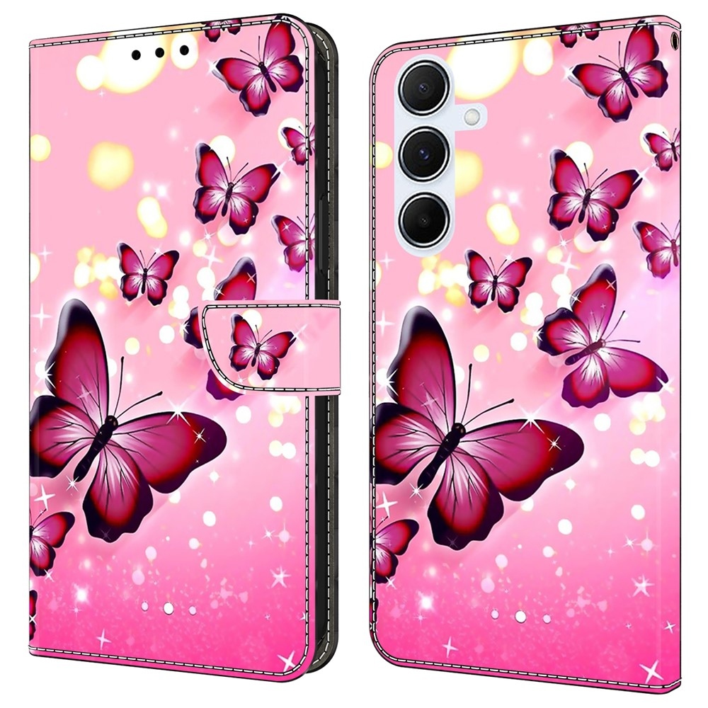 Firmly book tok Samsung Galaxy A17 5G/A26 5G - rózsaszín pillangókhoz