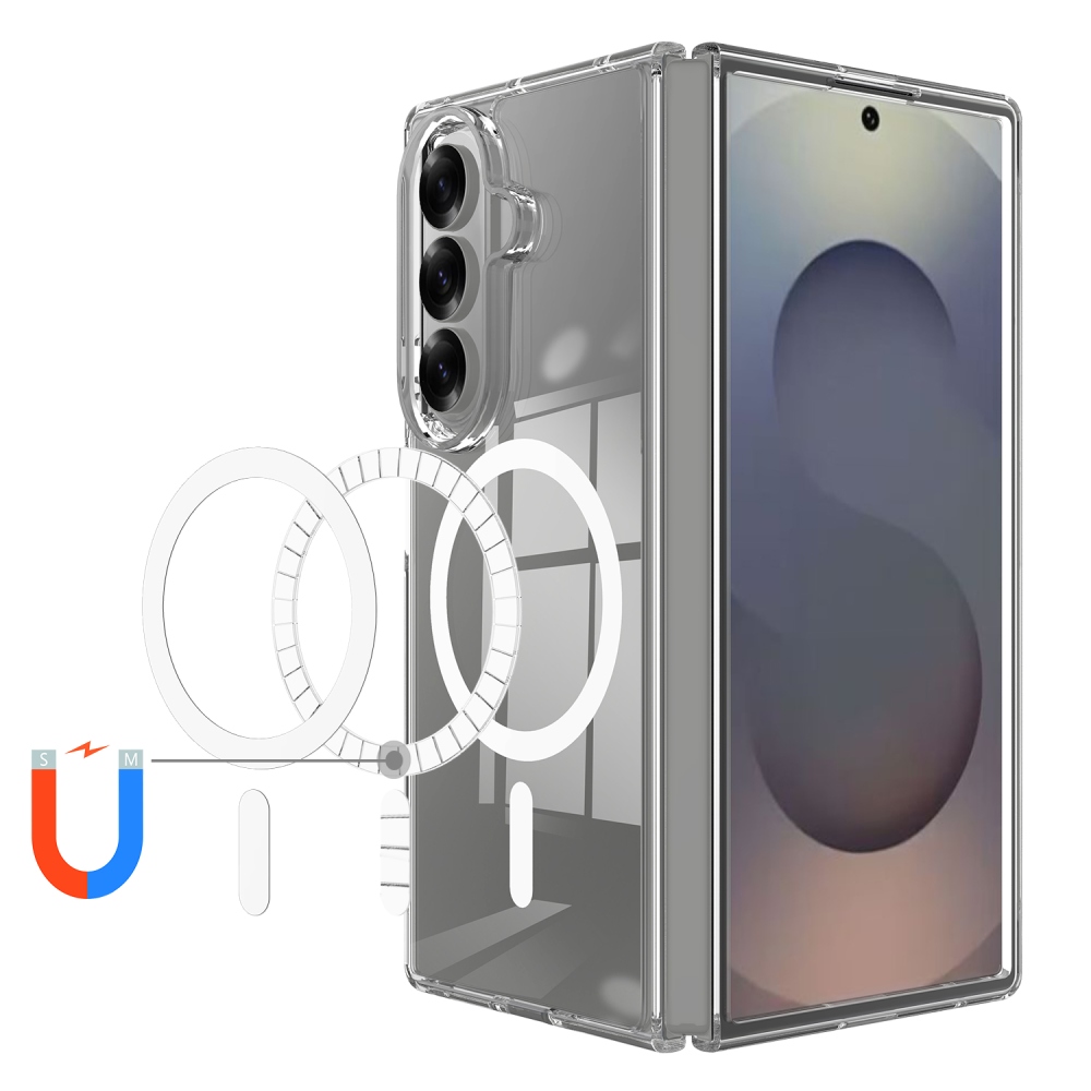 Akril zselés tok szilárd hátlappal és MagSafe a Samsung Galaxy Z Fold7 5G készülékre - átlátszó