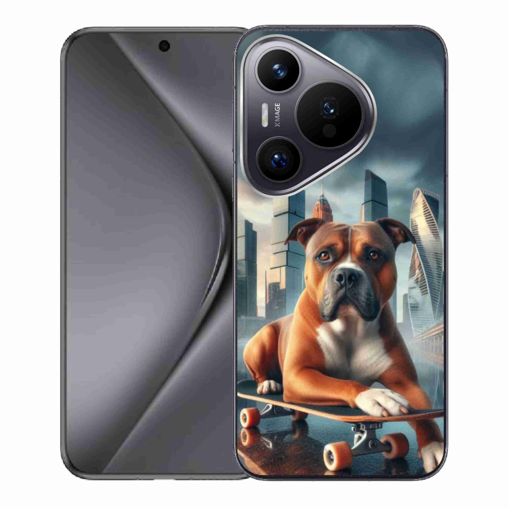 Gél borítás mmCase a Huawei Pura 70-hez - kutya gördeszkán