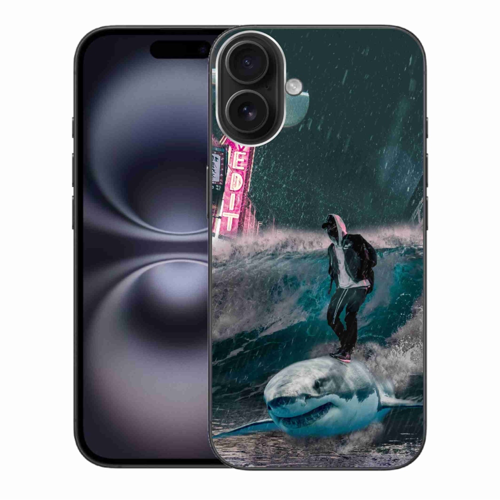 Zselés borítás mmCase iPhone 16 Plus készülékhez - cápa