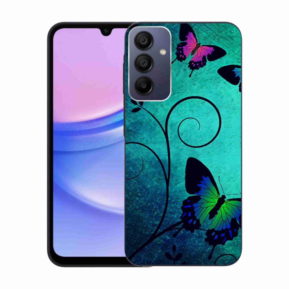 Zselés borítás mmCase Samsung Galaxy A15 4G/5G - színes pillangókhoz