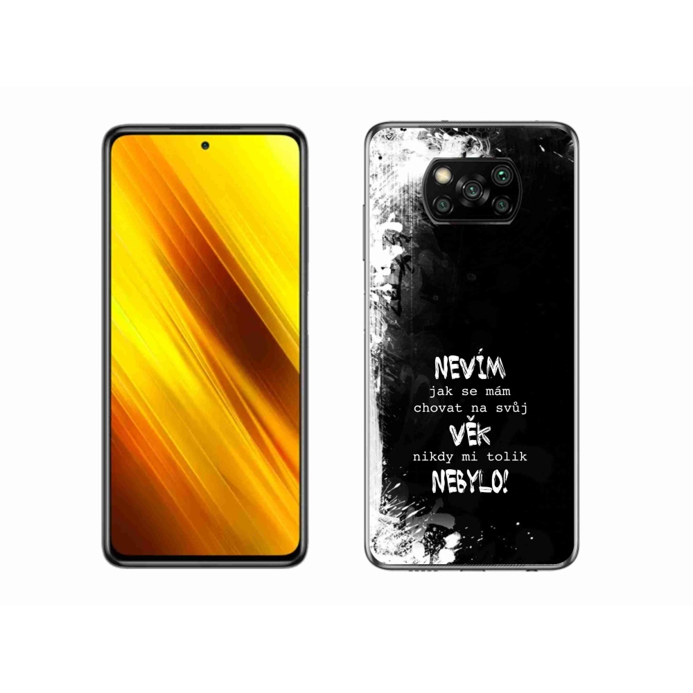 Gél borító mmCase a Xiaomi Poco X3 Pro számára - vicces szöveg 14 fekete háttér