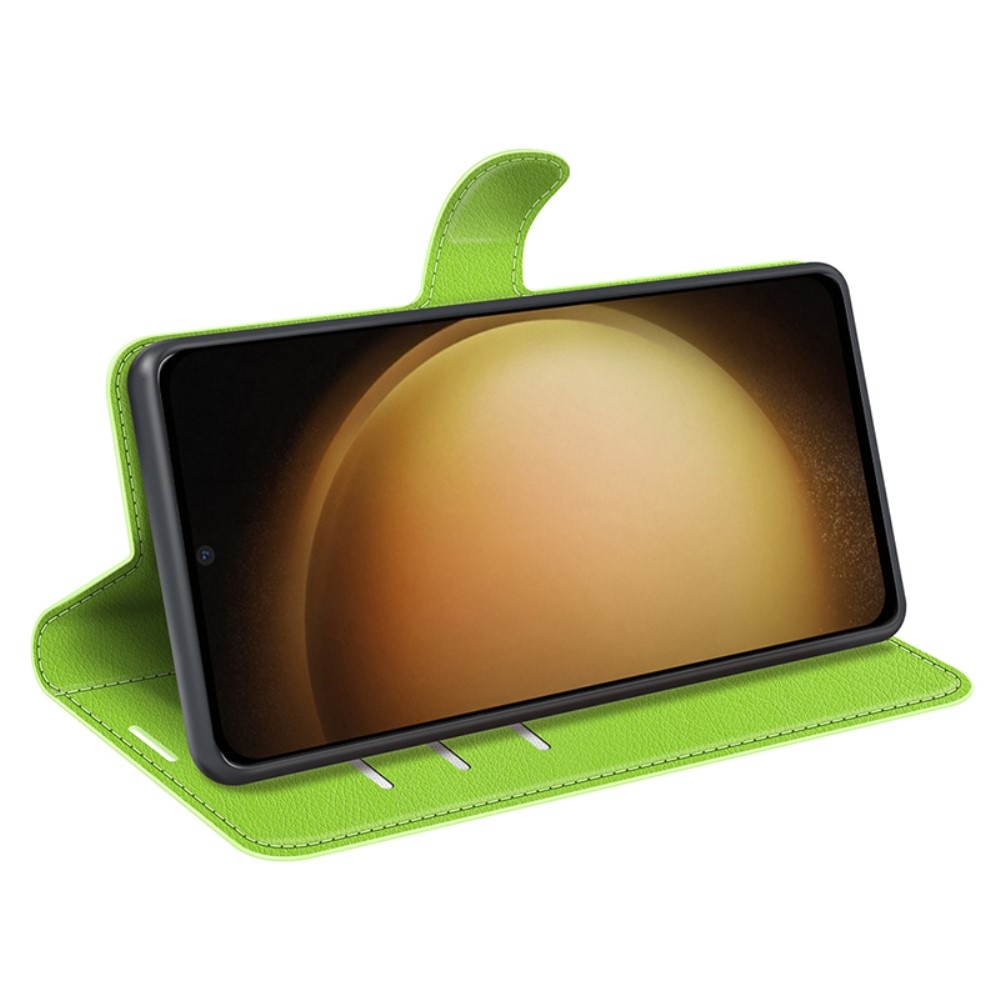 Litchi könyv tok Samsung Galaxy S24+ készülékhez - zöld