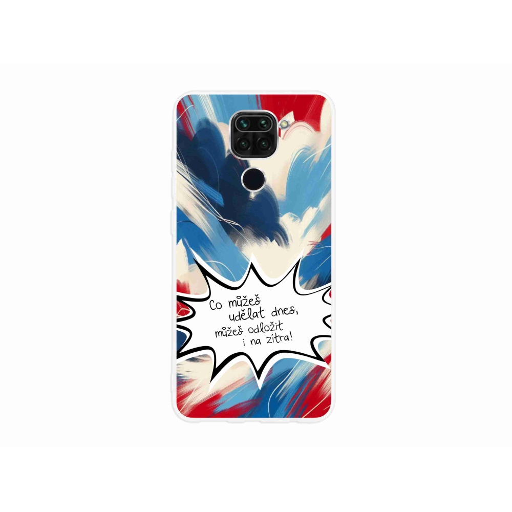 Gél borító mmCase a Xiaomi Redmi Note 9-hez - vicces szöveg 9 fehér háttérrel