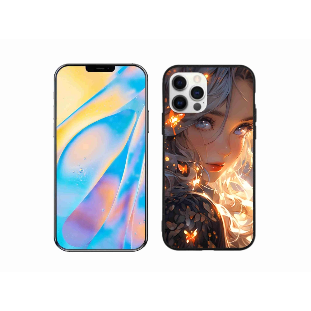 Gél borítás mmCase iPhone 12 készülékhez - lány és pillangók