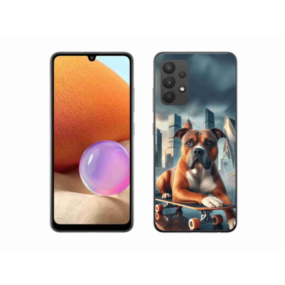 Gél borítás mmCase Samsung Galaxy A32 4G - kutya gördeszkán