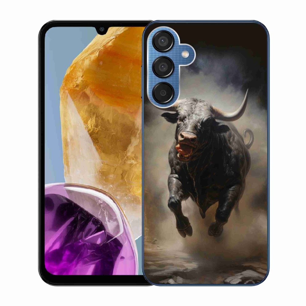 Zselés borítás mmCase Samsung Galaxy M15 5G - dühös bika számára