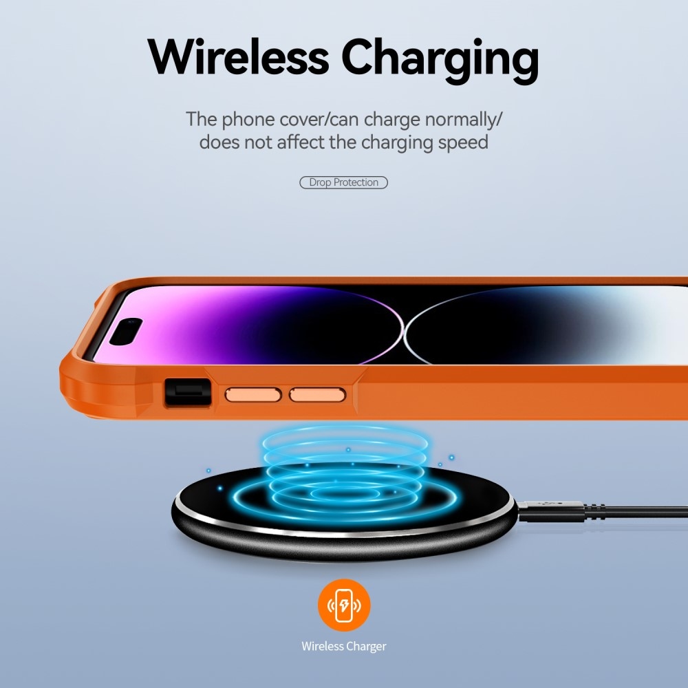 Gél tok fix hátlappal iPhone 15 Pro Max készülékhez - narancssárga